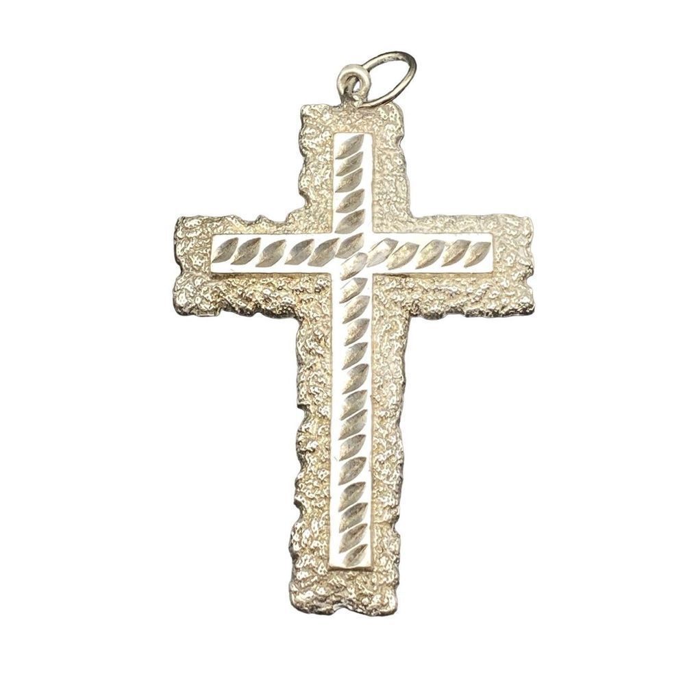 Berna Peci sterling silver 925 large cross crucifix pendant